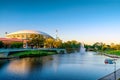 Adelaide Oval and River Torrens Foot Bridge Royalty Free Stock Photo