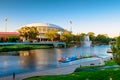 Adelaide Oval and River Torrens Foot Bridge Royalty Free Stock Photo