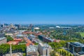 Adelaide oval viewed behind torrens river in Australia Royalty Free Stock Photo