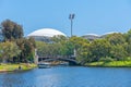 Adelaide oval viewed behind torrens river in Australia Royalty Free Stock Photo
