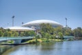 Adelaide oval viewed behind torrens river in Australia Royalty Free Stock Photo