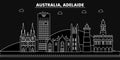 Adelaide silhouette skyline. Australia - Adelaide vector city, australian linear architecture, buildings. Adelaide