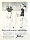 Vintage UK Vogue fashion magazine advertisement, from issue dated July 1946.