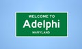 Adelphi, Maryland city limit sign. Town sign from the USA. Royalty Free Stock Photo