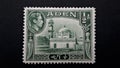 Aden`s old postage stamp with King George VI. Royalty Free Stock Photo