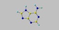 Adenine molecular structure isolated on grey