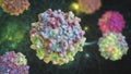 Adeno-associated viruses, 3D illustration