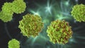 Adeno-associated viruses, 3D illustration