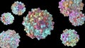 Adeno-associated viruses, 3D illustration
