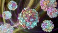 Adeno-associated viruses, 3D illustration