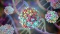 Adeno-associated viruses, 3D illustration