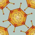 Adeno virus. Seamless pattern. Eps 10. Royalty Free Stock Photo