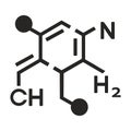 Structural chemical formula and molecule model. Vector illustration. Adenosine diphosphate ADP molecule .