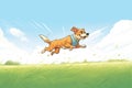 adept dog sprinting across a grass field