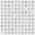 100 adeptness icons set, outline style Royalty Free Stock Photo