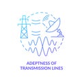 Adeptness of transmission lines blue gradient concept icon Royalty Free Stock Photo