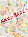 Adesso basta, italian illustration with color background