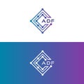 adf tech initial logo design icon for technology, Digital, Tech business, adf tech logo, adf technology logo Royalty Free Stock Photo