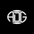 ADG abstract monogram circle logo design on black background. ADG Unique creative initials letter logo..ADG abstract monogram Royalty Free Stock Photo