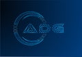ADG low poly letter logo vector design. Royalty Free Stock Photo