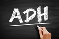 ADH Antidiuretic Hormone - nonapeptide synthesized in the hypothalamus, acronym text on blackboard