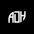 ADH letter logo design on black background.ADH creative initials letter logo concept.ADH letter design Royalty Free Stock Photo