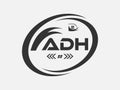 ADH letter logo Design. ADH Simple and modern monogram logo. Abstract Alphabet vector Design Royalty Free Stock Photo