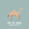 Happy eid al Adha elements with goats, sheep, cows, and camels Royalty Free Stock Photo