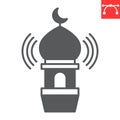 Adhan call glyph icon