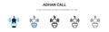 Adhan call icon in filled, thin line, outline and stroke style. Vector illustration of two colored and black adhan call vector