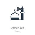 Adhan call icon vector. Trendy flat adhan call icon from religion collection isolated on white background. Vector illustration can