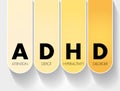 ADHD - Attention Deficit Hyperactivity Disorder acronym, medical concept background Royalty Free Stock Photo