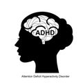 ADHD, Attention Deficit Hyperactivity Disorder woman icon Royalty Free Stock Photo