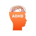 ADHD Attention disorder. Prevent ADHD. Vector stock illustration.