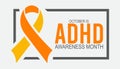 ADHD AWARENESS MONTH is observed every year on October. Royalty Free Stock Photo