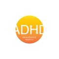 ADHD Awareness Month in October. Attention Deficit Hyperactivity Disorder. Celebrate annual in United States. Health care concept Royalty Free Stock Photo