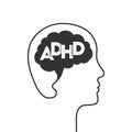 ADHD and brain concept, human mind and attention deficit hyperactivity disorder