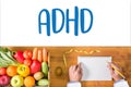 ADHD CONCEPT Printed Diagnosis Attention deficit hyperactivity d Royalty Free Stock Photo