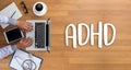 ADHD CONCEPT Printed Diagnosis Attention deficit hyperactivity d Royalty Free Stock Photo