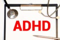 ADHD CONCEPT Printed Diagnosis Attention deficit hyperactivity disorder Royalty Free Stock Photo