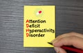 ADHD CONCEPT Printed Diagnosis Attention deficit hyperactivity disorder Royalty Free Stock Photo