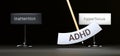 Adhd cycles between inattention and hyperfocus. Visualizing a repeated pattern of Adhd that swings between ext Royalty Free Stock Photo