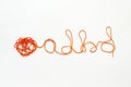 ADHD formed of tangled thread. Royalty Free Stock Photo