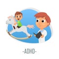 ADHD medical concept. Vector illustration.
