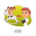 ADHD medical concept. Vector illustration.