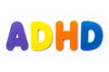 ADHD spelt with coloured letters