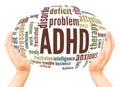 ADHD word cloud hand sphere concept Royalty Free Stock Photo