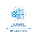 Adherence to quality standards concept icon