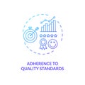 Adherence to quality standards concept icon