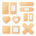 Adhesive bandage elastic medical plasters vector set Royalty Free Stock Photo